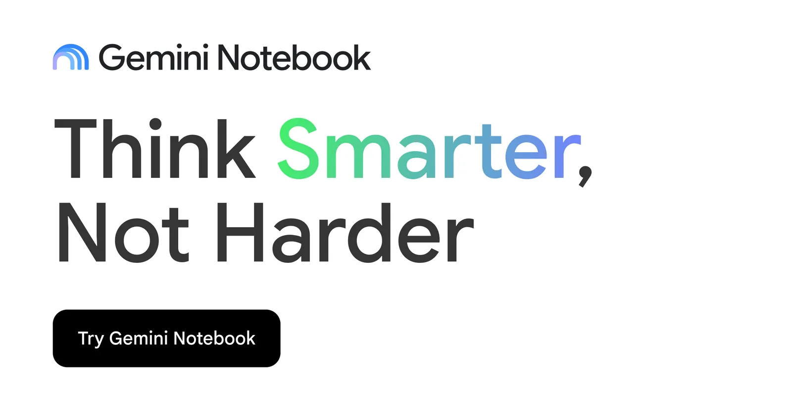 Promotieafbeelding van Gemini Notebook, het vroegere NotebookLM, met een knop om het te proberen