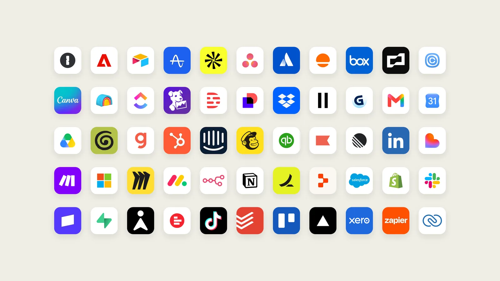 Logo's van apps die met Claude Duet samenwerken